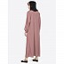 Dubai style kaftan with pearl hand work-Puce pink